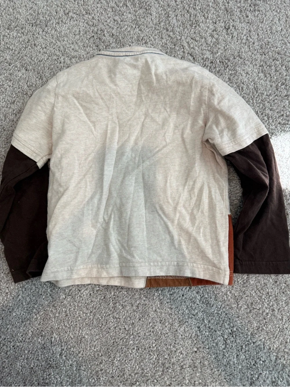 Gymboree Cream & Brown Moose Layered-Look Long Sleeve Tee